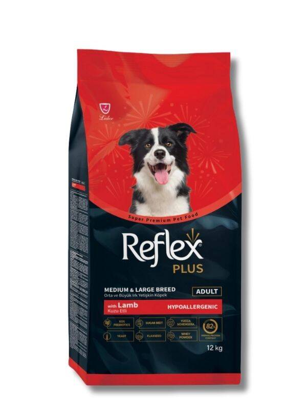 Reflex Plus Orta ve Büyük Irk Kuzu Etli Yetişkin Köpek Maması 12 kg - 1