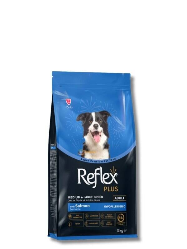 Reflex Plus Orta ve Büyük Irk Somonlu Yetişkin Köpek Maması 3 kg - 1