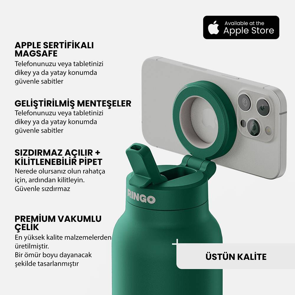 Ringo Pro Pipetli, Telefon Tutuculu Termal Çelik Termos 710 ML - 22