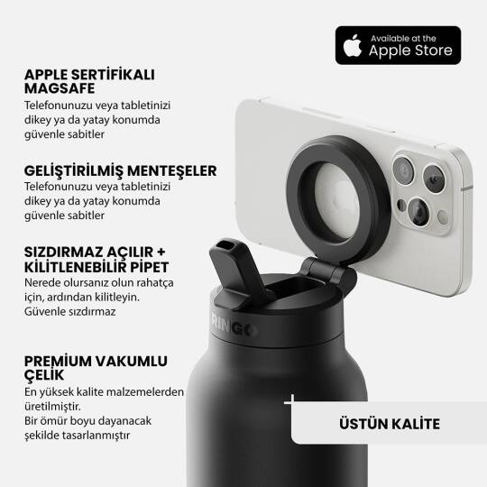 Ringo Pro Pipetli, Telefon Tutuculu Termal Çelik Termos 710 ML - 21