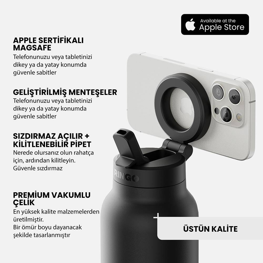 Ringo Pro Pipetli, Telefon Tutuculu Termal Çelik Termos 710 ML - 21