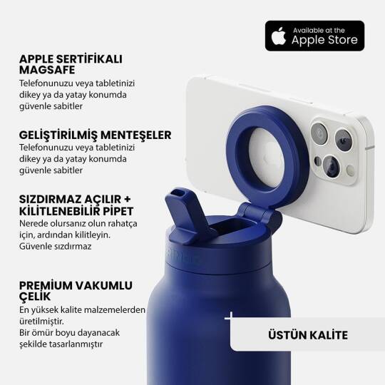 Ringo Pro Pipetli, Telefon Tutuculu Termal Çelik Termos 710 ML - 20