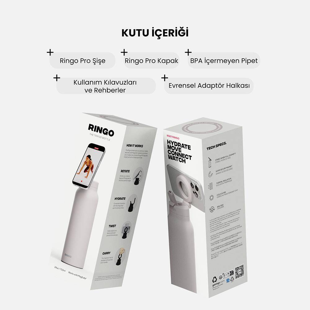 Ringo Pro Pipetli, Telefon Tutuculu Termal Çelik Termos 710 ML - 12