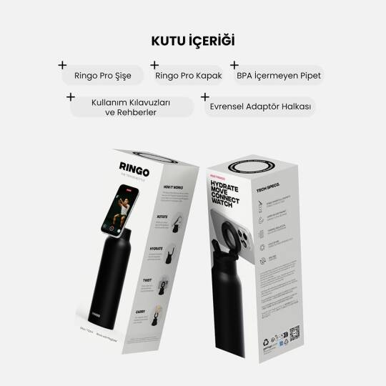 Ringo Pro Pipetli, Telefon Tutuculu Termal Çelik Termos 710 ML - 10