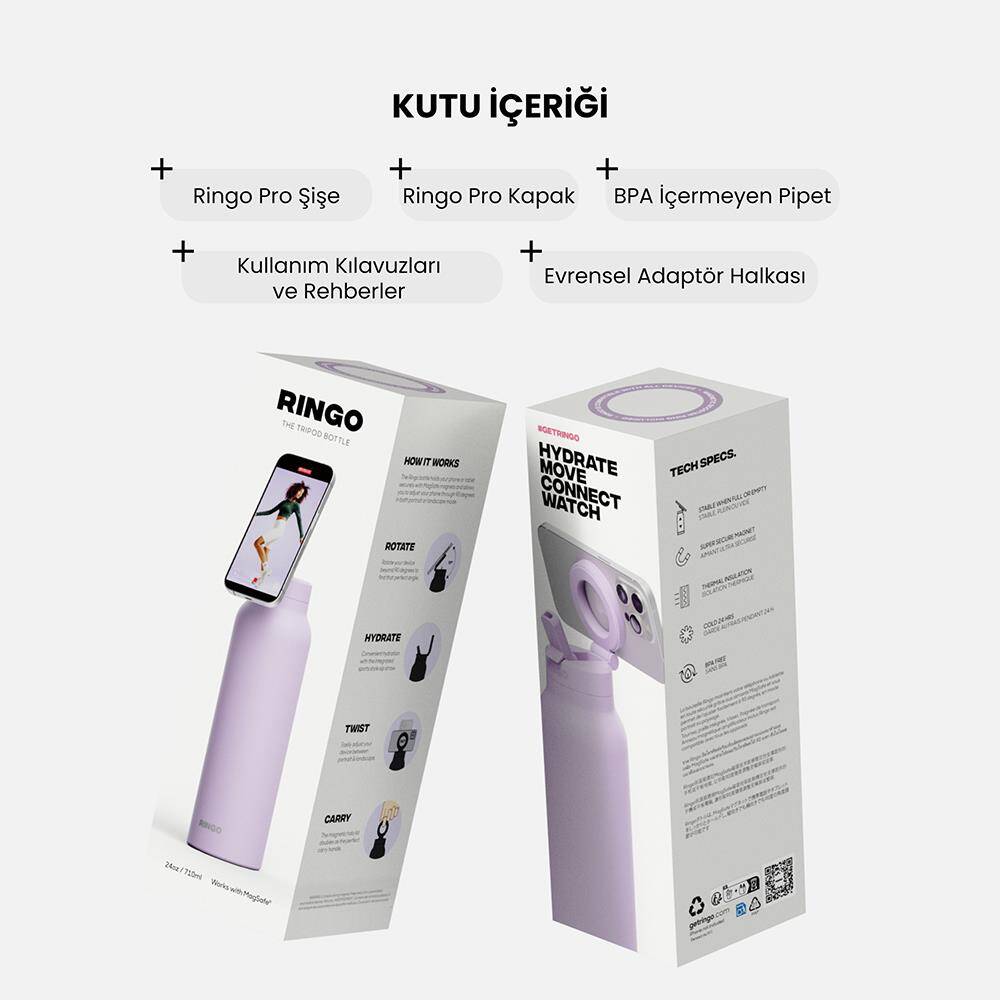 Ringo Pro Pipetli, Telefon Tutuculu Termal Çelik Termos 710 ML - 9