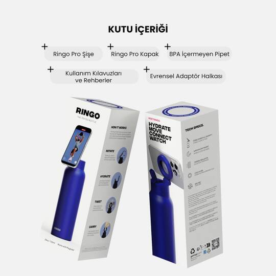 Ringo Pro Pipetli, Telefon Tutuculu Termal Çelik Termos 710 ML - 8