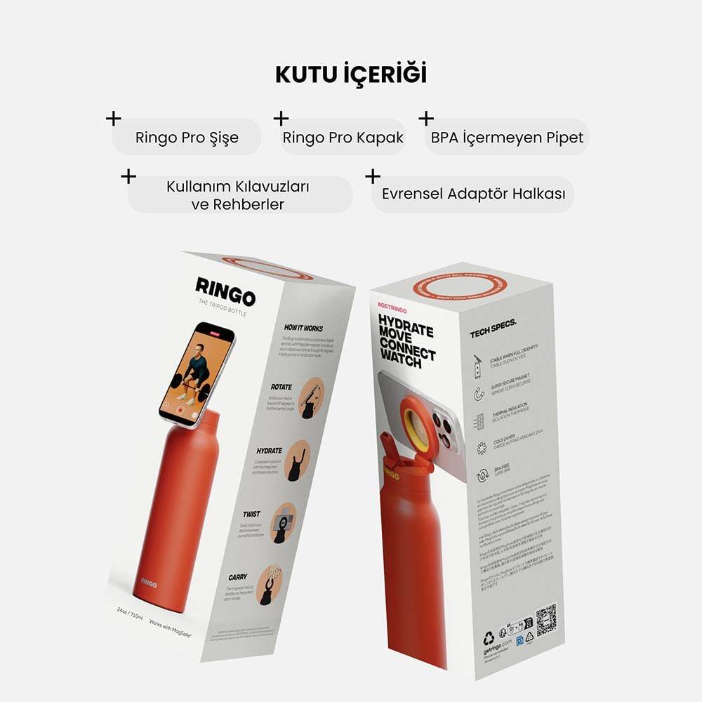 Ringo Pro Pipetli, Telefon Tutuculu Termal Çelik Termos 710 ML - 7