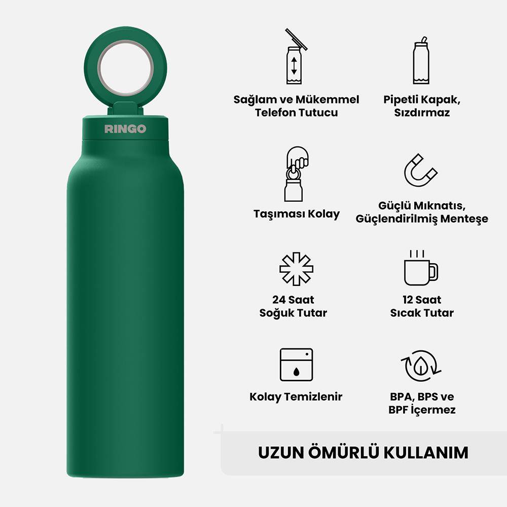 Ringo Pro Pipetli, Telefon Tutuculu Termal Çelik Termos 710 ML - 6
