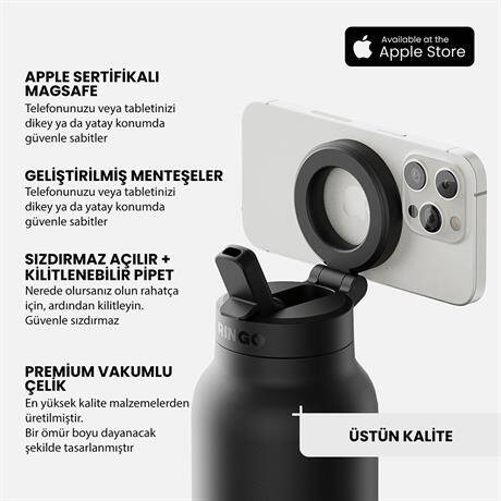 Ringo Pro Pipetli, Telefon Tutuculu Termal Çelik Termos 950 ML - 8