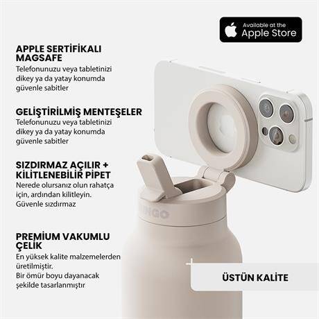 Ringo Pro Pipetli, Telefon Tutuculu Termal Çelik Termos 950 ML - 7