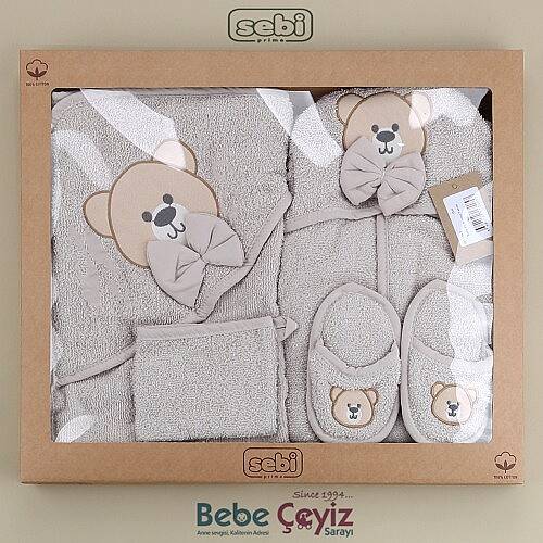 SEBİ PRİME Ayı Desen Bornoz Set - 9