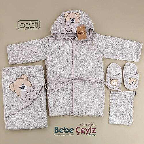 SEBİ PRİME Ayı Desen Bornoz Set - 8