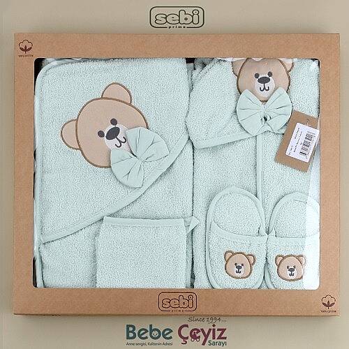 SEBİ PRİME Ayı Desen Bornoz Set - 7