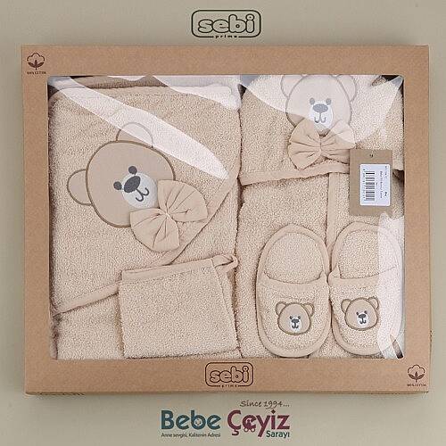 SEBİ PRİME Ayı Desen Bornoz Set - 5
