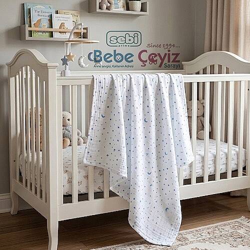 SEBİ PRİME Desenli Müslin Örtü - 9