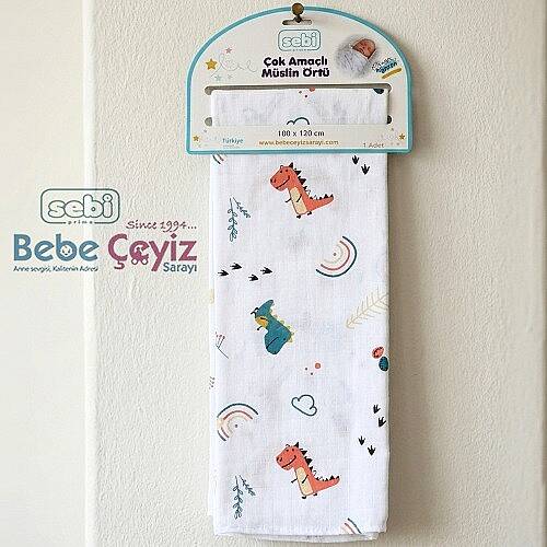 SEBİ PRİME Desenli Müslin Örtü - 2