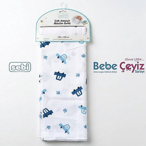 SEBİ PRİME Desenli Müslin Örtü