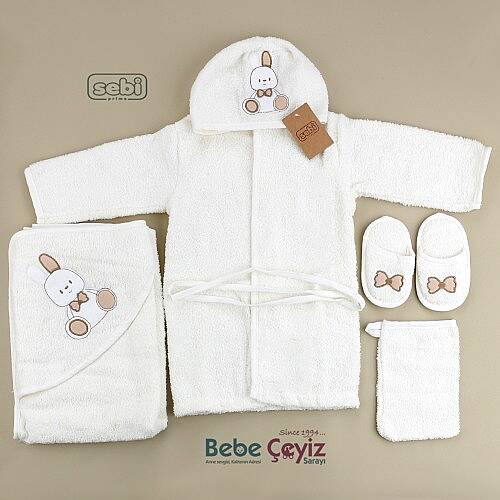 SEBİ PRİME Tavşan Desen Bornoz Set - 10