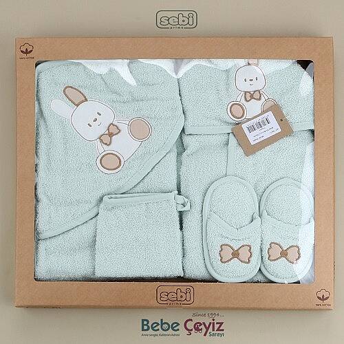 SEBİ PRİME Tavşan Desen Bornoz Set - 9