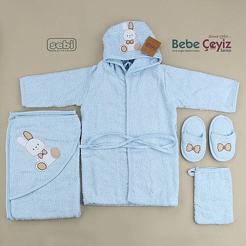 SEBİ PRİME Tavşan Desen Bornoz Set - 2