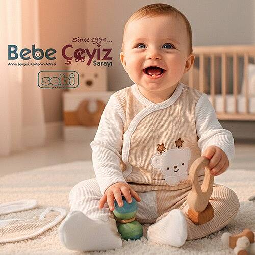 SEBİ PRİME Waffle Kumaş Yıldızlı Ayılı 5'li Hastane Çıkışı - 4