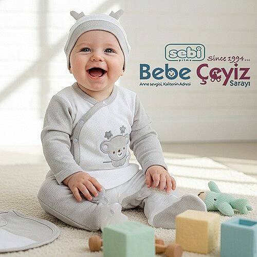 SEBİ PRİME Waffle Kumaş Yıldızlı Ayılı 5'li Hastane Çıkışı - 19