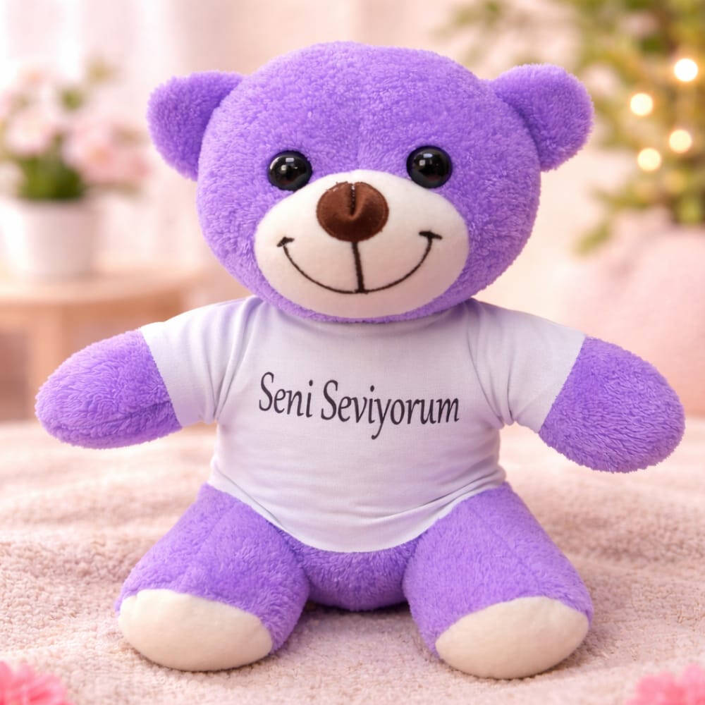 Seni Seviyorum Tişörtlü Peluş Ayı - 1
