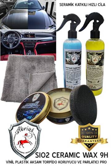 Seramik Wax Seramik Katkılı Hızlı Cila Vinil Plastik Torpido Koruyucu Ve Parlatıcı Set