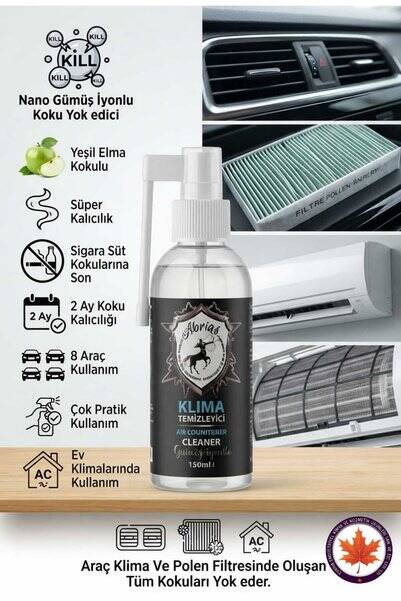 Tetikli Klima Temizleyici Elma Kokulu 150ML 8 Araçlık Oto Ve Evsel Klima Uyumlu - 1