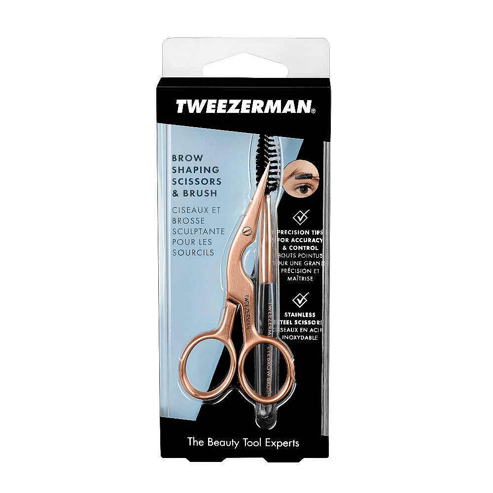 TWEEZERMAN Brow Scissors & Brush Rose Gold Rose Gold Kaş Makası ve Fırçası - 7