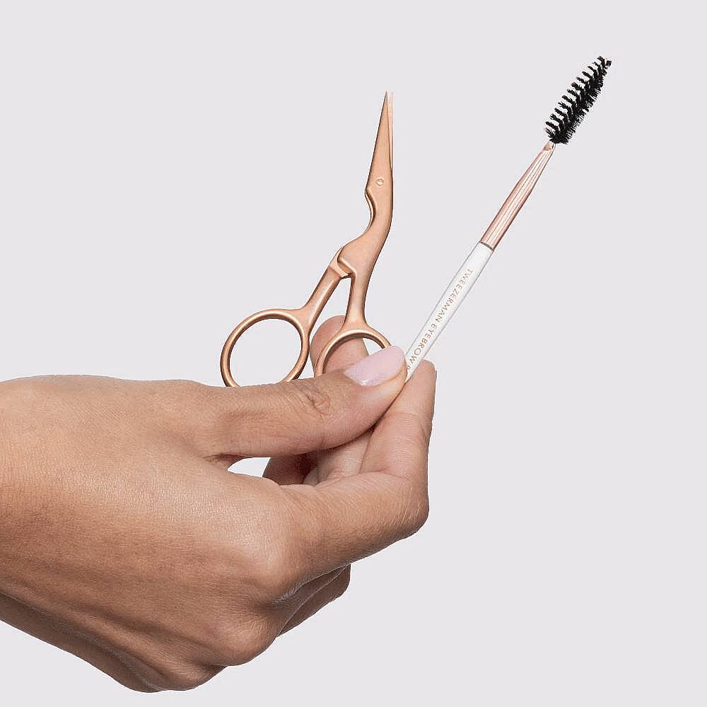 TWEEZERMAN Brow Scissors & Brush Rose Gold Rose Gold Kaş Makası ve Fırçası - 3