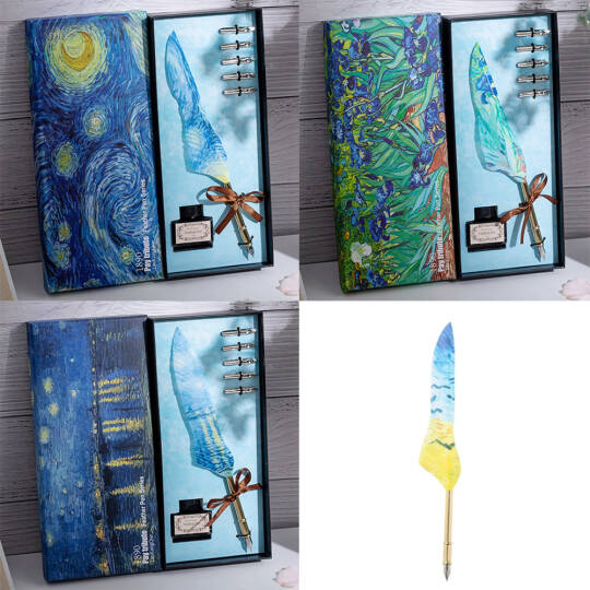 Vang Gogh Temalı Tüylü Divit Kalem Seti - 2