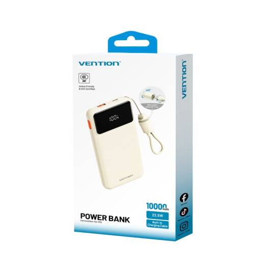 Vention 10000mAh 22.5W Powerbank N16B-1 Beyaz