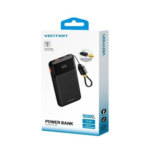 Vention 10000mAh 22.5W Powerbank N16B-1 Siyah