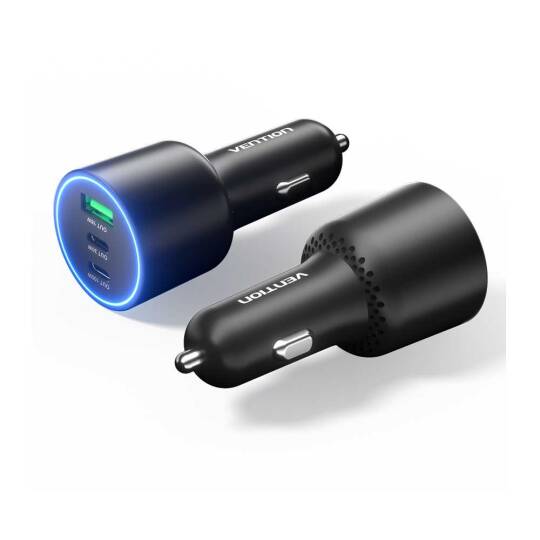 Vention 100W 3 Portlu Yüksek Hızlı Araç Sarj Adaptörü FFQ Siyah - 2