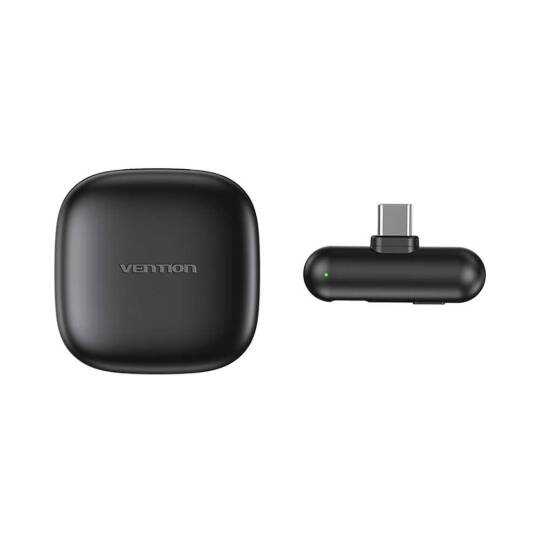 Vention 2.4 GHz Kablosuz İkili Yaka Mikrofonu NCD Siyah - 3