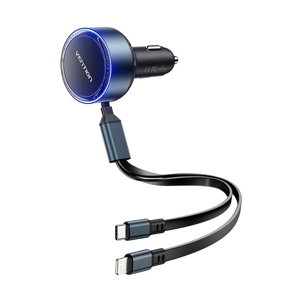 Vention 30W 3 Portlu Hızlı Araç Sarj Adaptörü FFO Siyah - 2