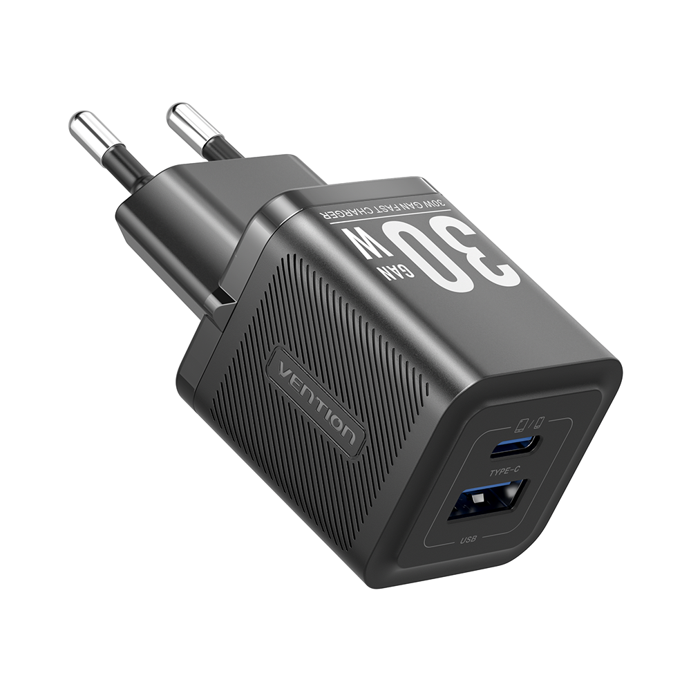 Vention 30W Gan Çift Çıkışlı Adaptör FEQ Siyah - 4
