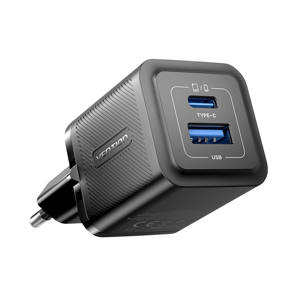 Vention 30W Gan Çift Çıkışlı Adaptör FEQ Siyah - 2