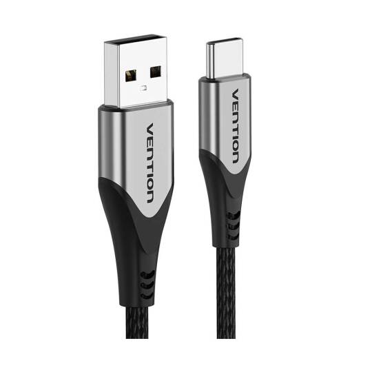 Vention 3A 60W Pamuk Örgülü Hızlı Şarj ve Data Kablosu COD Gri - 4