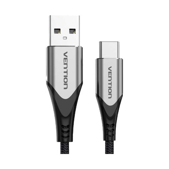 Vention 3A 60W Pamuk Örgülü Hızlı Şarj ve Data Kablosu COD Gri