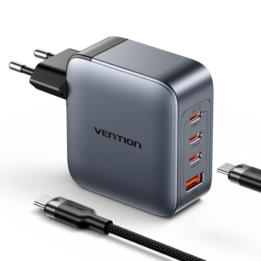 Vention Dash 100W Gan 5.0 Hızlı Şarj Adaptörü Gri - 3