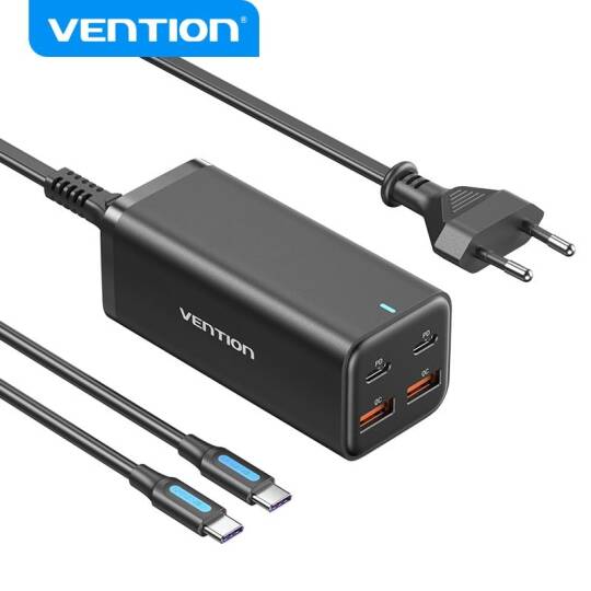 Vention Dash 100W Gan Hızlı Şarj İstasyonu FBS Siyah