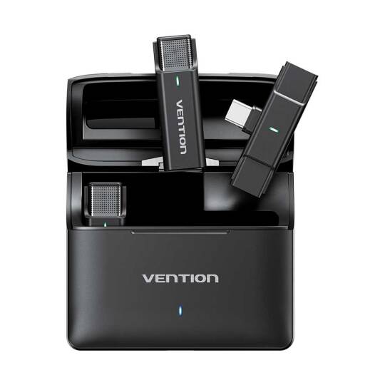 Vention İkili Kablosuz Yaka Mikrofonu NCA Siyah - 3