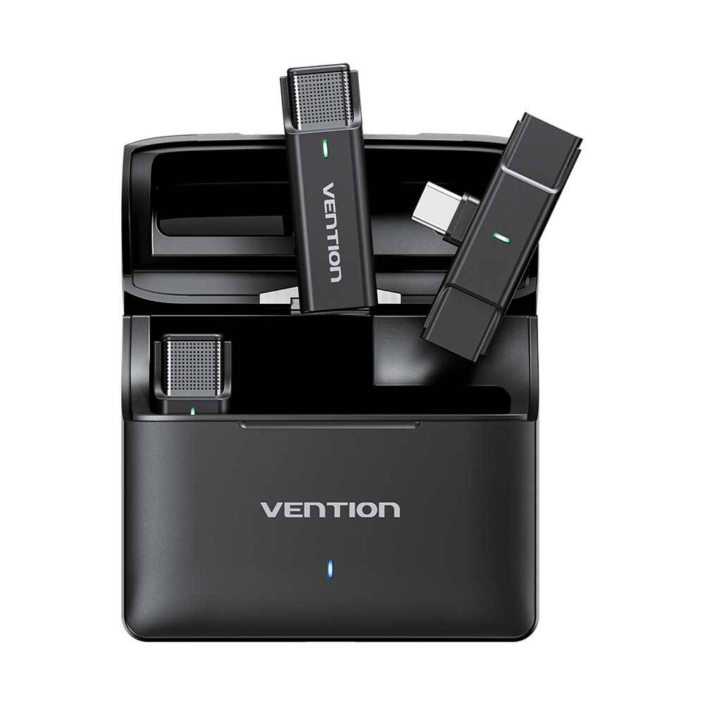 Vention İkili Kablosuz Yaka Mikrofonu NCA Siyah - 3
