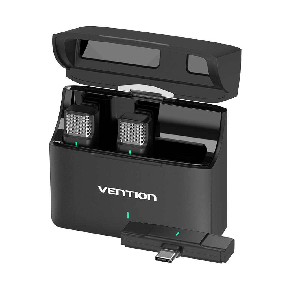 Vention İkili Kablosuz Yaka Mikrofonu NCA Siyah - 2