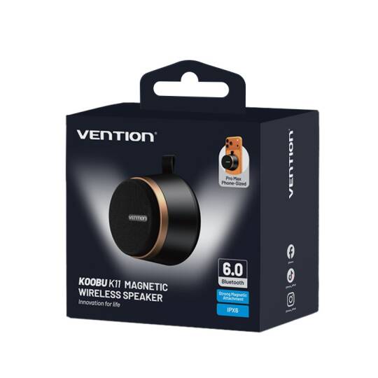 Vention K11 Manyetik Standlı Taşınabilir Bluetooth Hoparlör Siyah