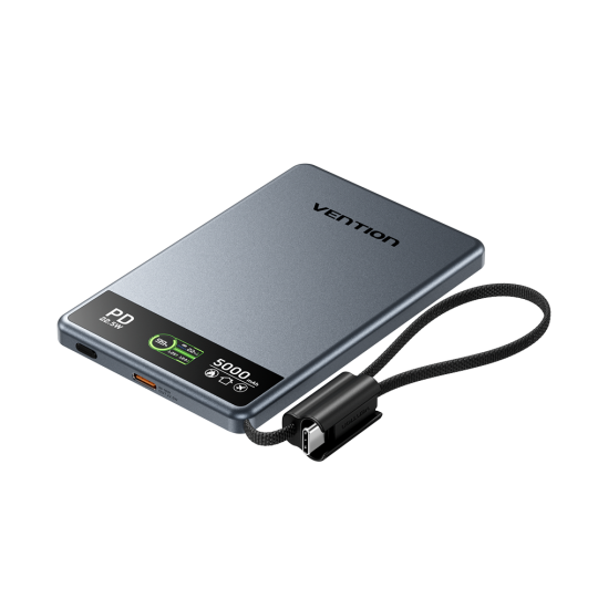 Vention Ultra Slim 5000 mAh 15W Powerbank FKK Gri - 2