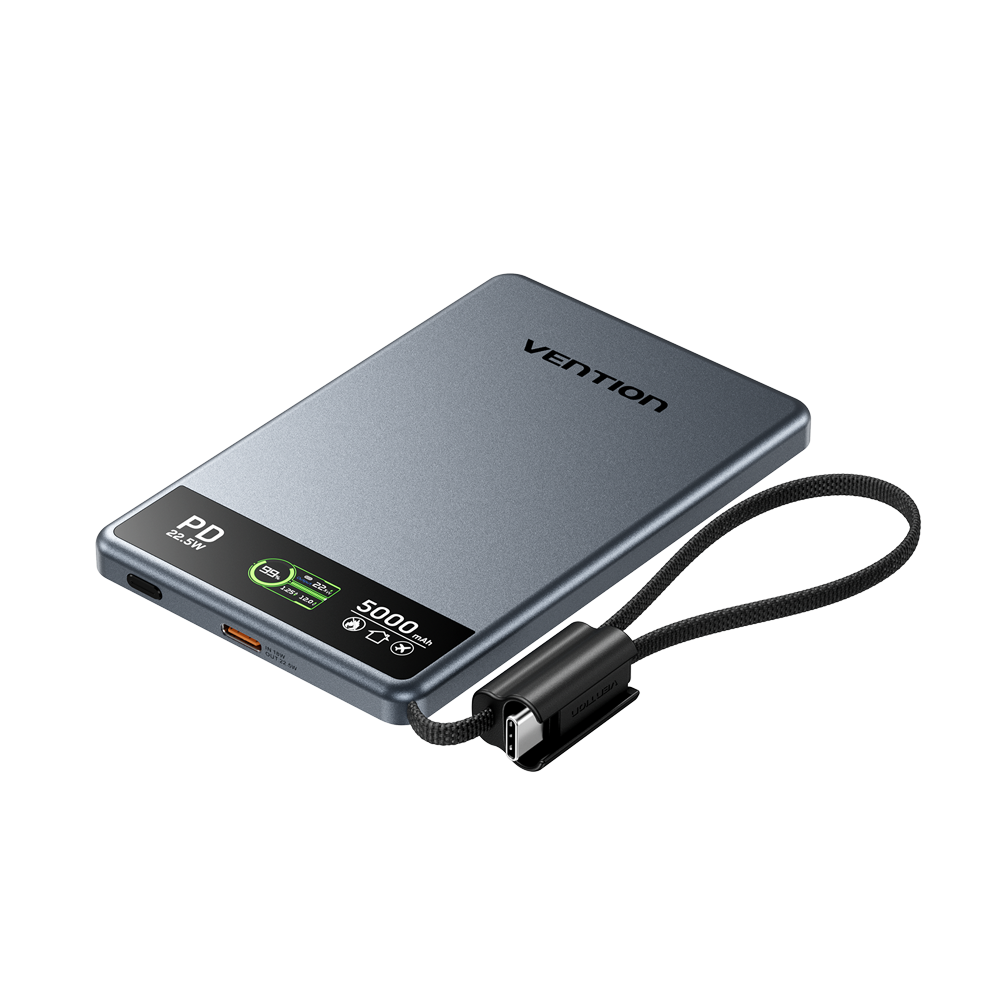 Vention Ultra Slim 5000 mAh 15W Powerbank FKK Gri - 2