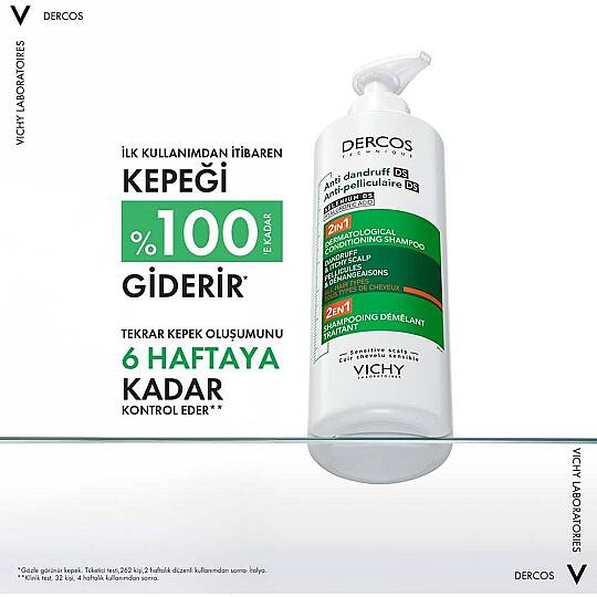 Vichy Dercos 2’si 1 Arada Kepek Karşıtı ve Nemlendirici Şampuan 390 ml - 5